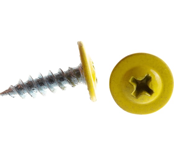 Изображение товара Саморез прессшайба крепежная техника желтый цинк 4,2\16 (RAL 1018) острая (1000) БК 1000010 БК