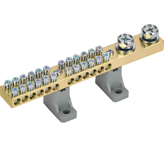 Изображение товара Шина IEK N ноль на двух угловых изоляторах 200А ШНИ-10x18-24-L2-С (5шт/упак) YNN30-24-C2-K03