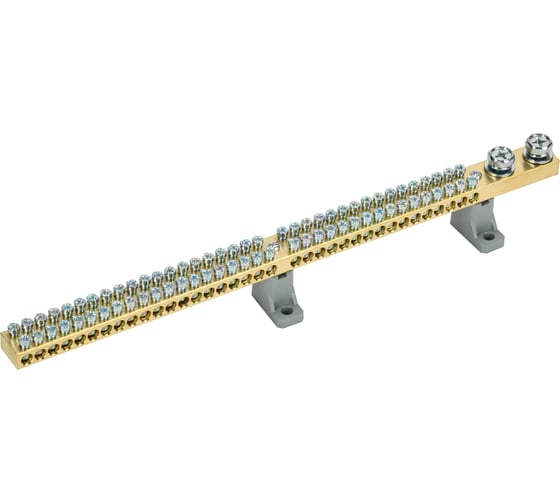 Изображение товара Шина IEK N ноль на двух угловых изоляторах 200А ШНИ-10x18-72-L2-С (5шт/упак) YNN30-72-C2-K03