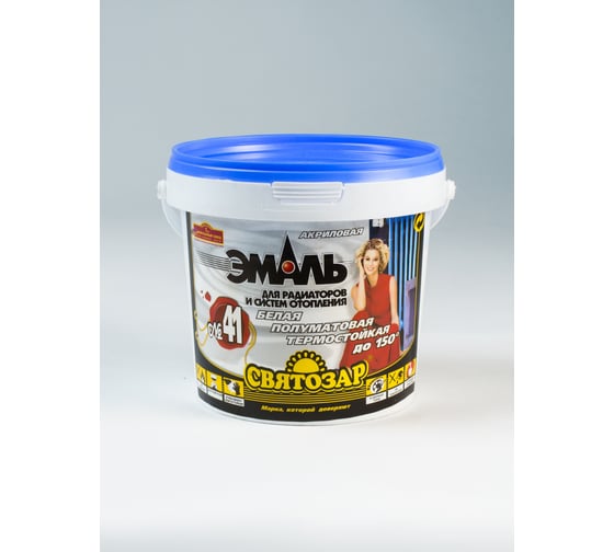 Изображение товара Эмаль для радиаторов и систем отопления Finlux Святозар-41 термостойкая до +120С, ведро 1кг, бежевый 4603783214150