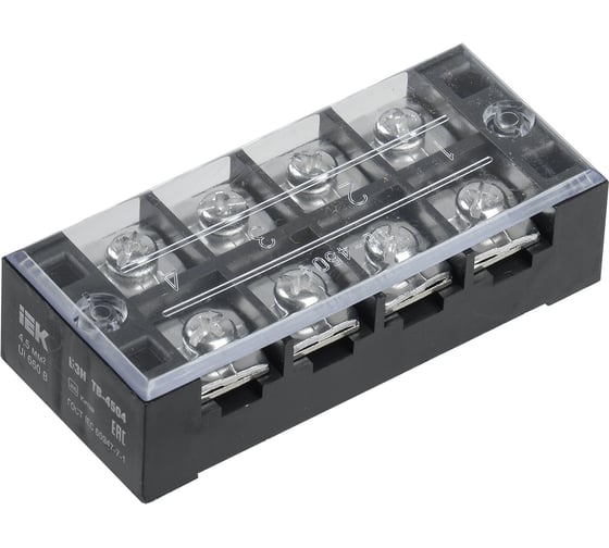 Изображение товара Блок зажимов IEK БЗН ТВ-1004 10 мм2 100А 4 пары (10шт/упак) YZN41-04-010-K02
