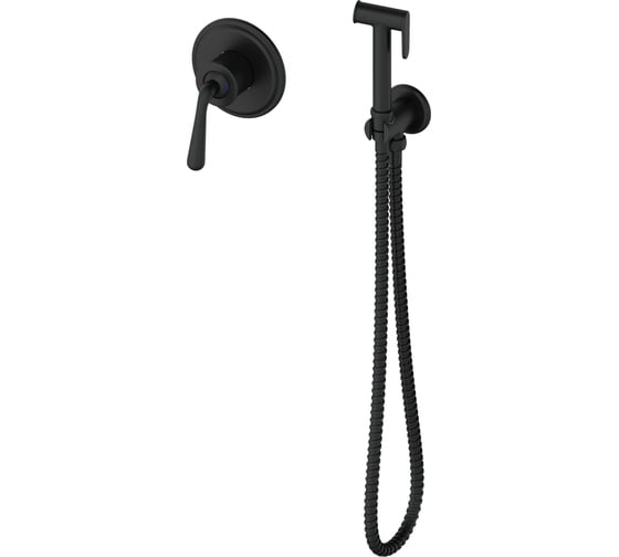 Изображение товара Встраиваемы смеситель с гигиеническим душем Wonzon & Woghand STEAM, черный матовый WW-88849008-MB