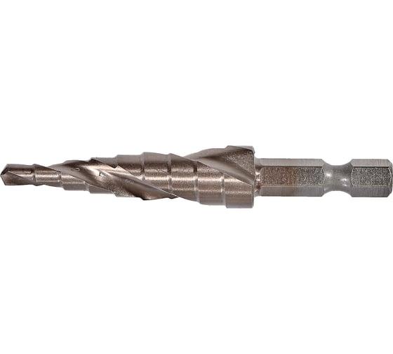 Изображение товара Сверло ступенчатое по металлу Sturm 4-12мм шаг 1мм Р6М5+COBALT, спираль 1055-S412K