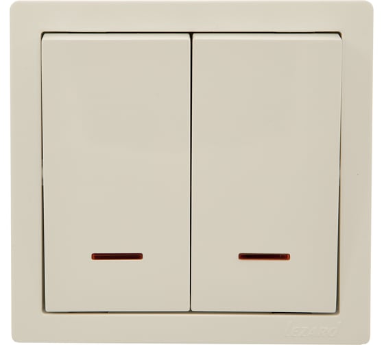 Изображение товара Выключатель двойной Lezard LETO с подсветкой крем 752-0300-112