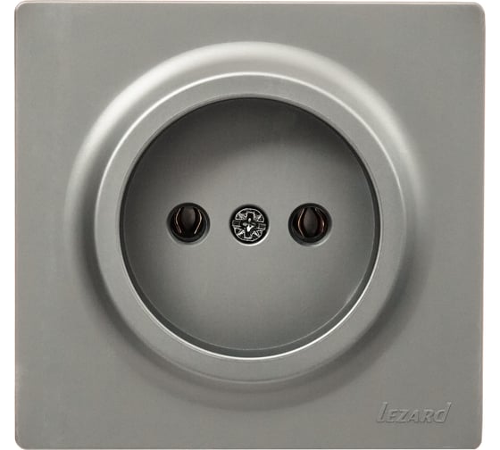 Изображение товара Розетка Lezard LETO без заземления, ПБТ, платина 752-3500-121B