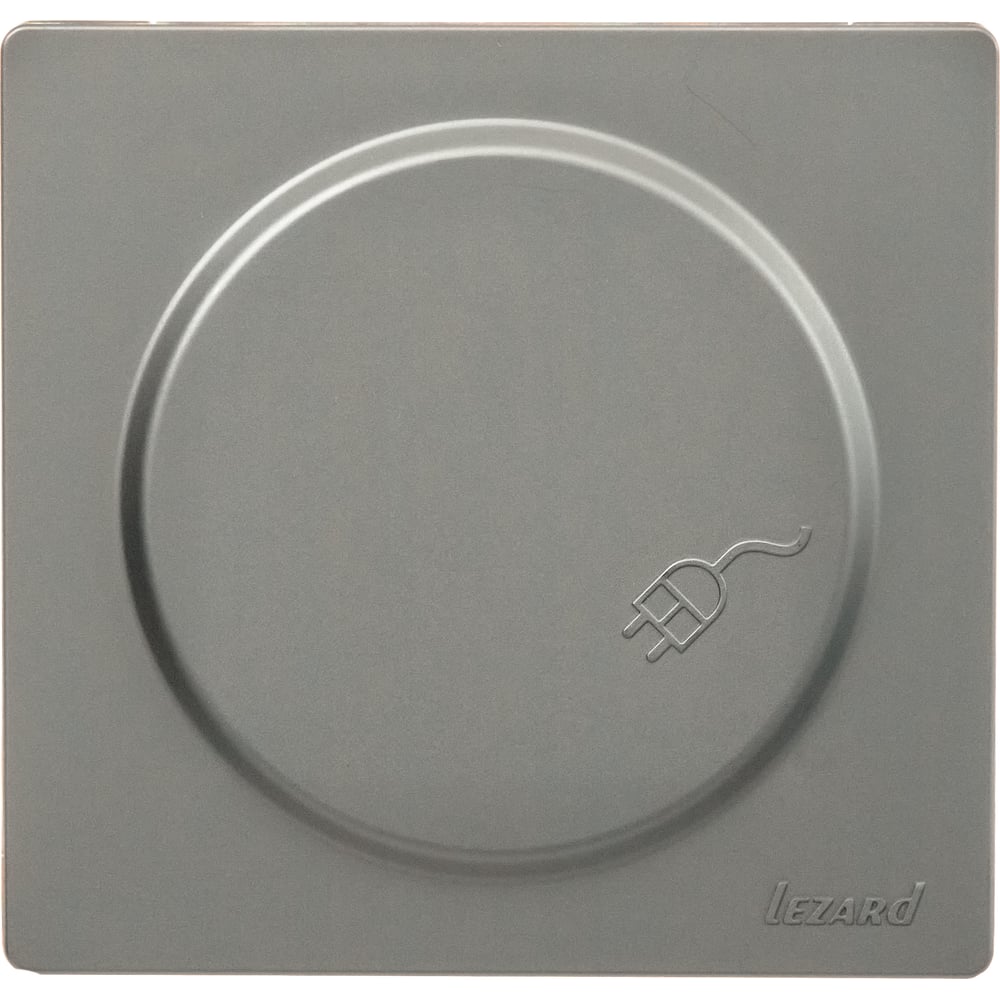 Изображение товара Розетка Lezard LETO с заземлением, с крышкой, ПБТ, платина 752-3500-123B