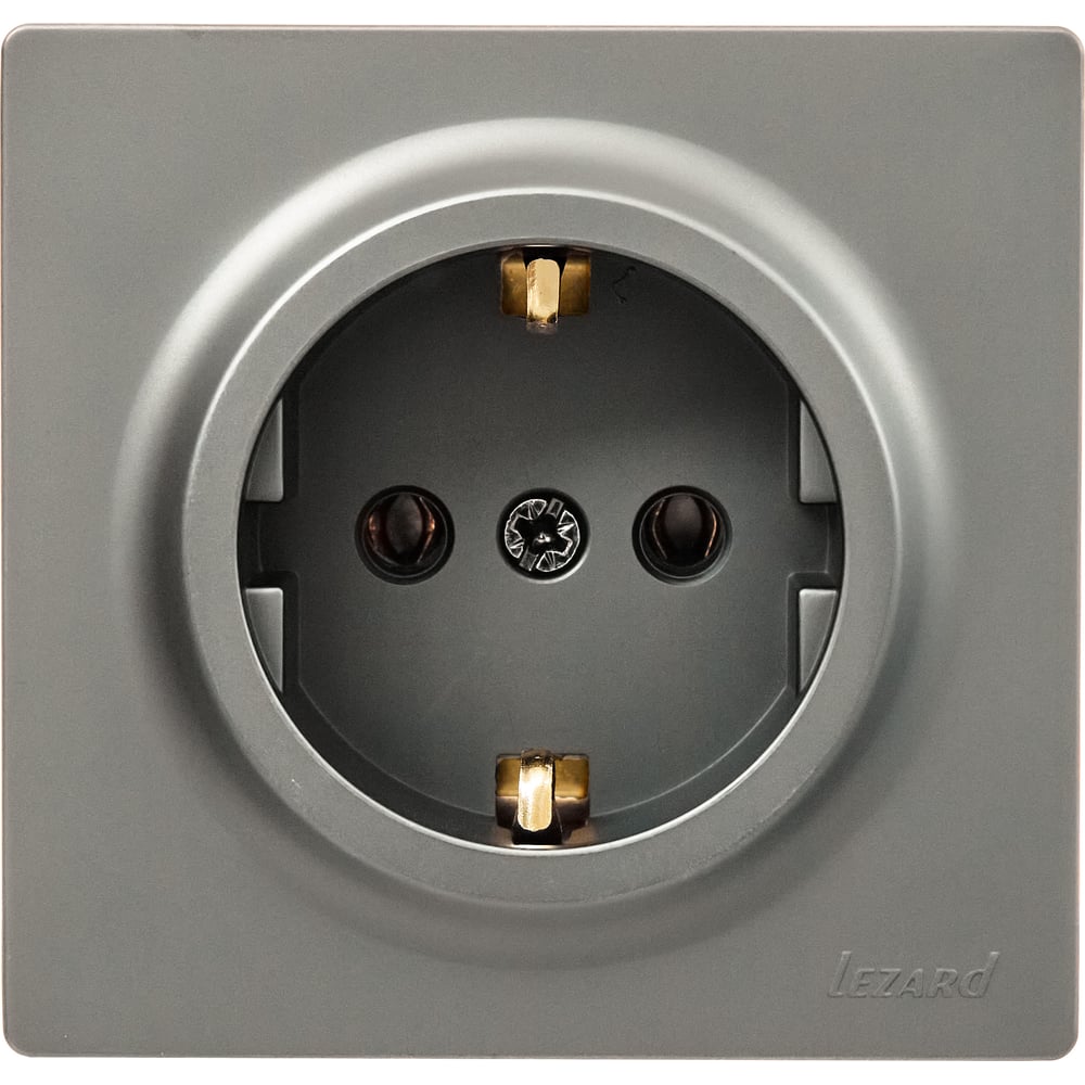 Изображение товара Розетка Lezard LETO с заземлением платина 752-3500-122B