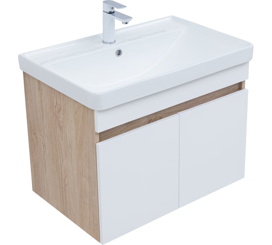 Изображение товара Тумба Aquanet Оптима 80 цв. дуб светлый/белый сатин (344801) 00344801