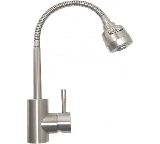 Изображение товара Смеситель для кухни однорычажный боковой Lucky Tap с гайкой, нержавеющая сталь KD-4025-062-48, d40 1686