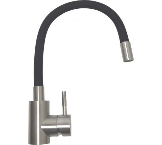 Изображение товара Смеситель для кухни однорычажный Lucky Tap гибкий излив черный, нержавеющая сталь KD-4025-071BL-48, d40 1690