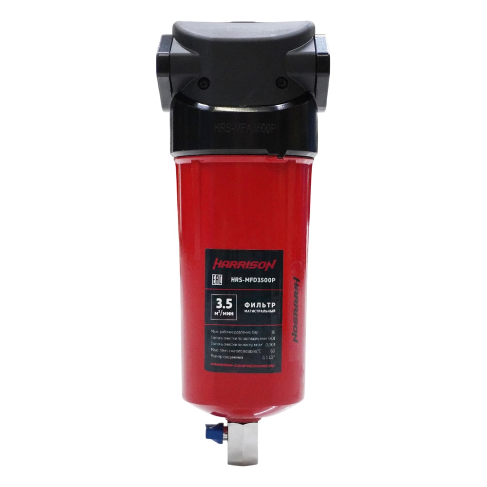 Изображение товара Магистральный фильтр Harrison 3500 л/мин 16 бар 0.01 мкм HRS-MFD3500P для тонкой очистки воды