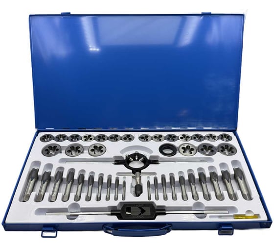 Изображение товара Набор метчиков и плашек TORNERI М6 - М24 (45 предметов) в металлическом кейсе Т023752