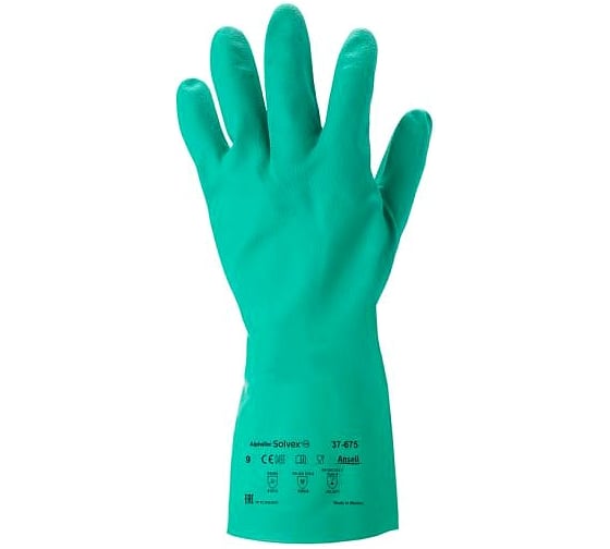 Изображение товара Перчатки химостойкие, влагостойкие Ansell AlphaTec Solvex, размер 11 37-675-11