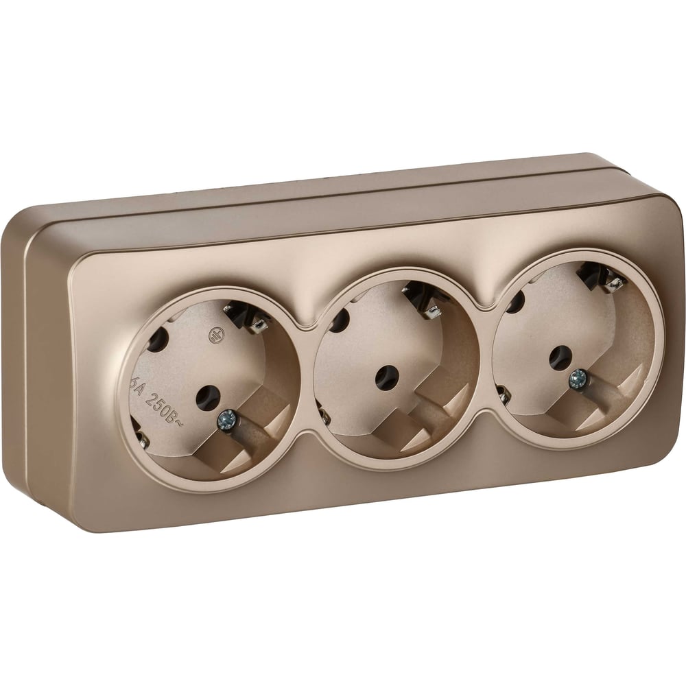 Изображение товара Розетка 3-я IEK GLORY с заземлением без защитных шторок 16А