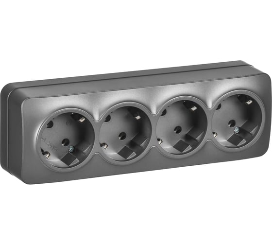 Изображение товара Розетка 4-я IEK GLORY с заземляющим контактом, без защитных шторок, открытой установки, 16А, РС24-3-ХСм, сталь матовый ERH41-K46M-16