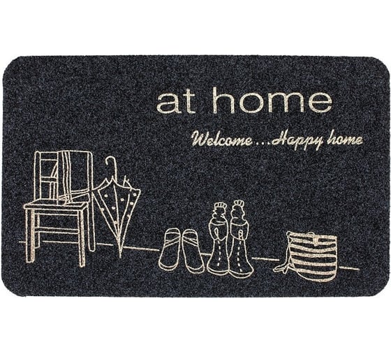 Изображение товара Влаговпитывающий коврик ComeForte ВЕЛЮР УЮТНЫЙ ДОМ 50х80 см серый TCLR/W-102