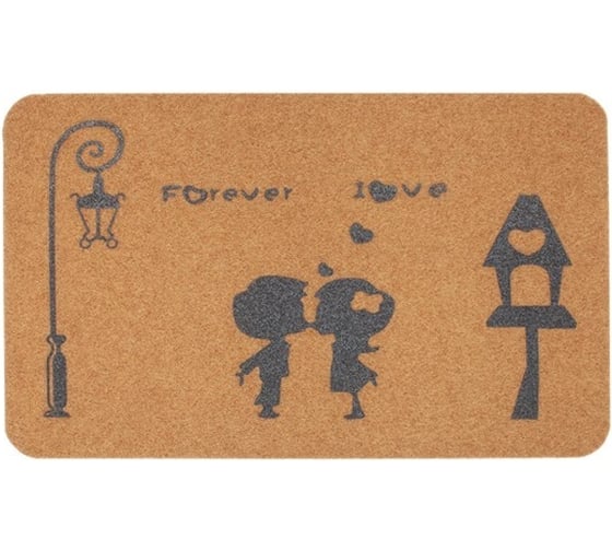 Изображение товара Влаговпитывающий коврик ComeForte ВЕЛЮР ЛЮБОВЬ НАВСЕГДА 60х90 см бежевый TCLR/W-304