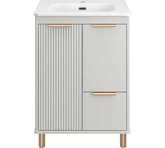 Изображение товара Тумба напольная Brevita RISACCA crema - 60, 2 дверцы, 1 ящик, с раковиной УТ000025678