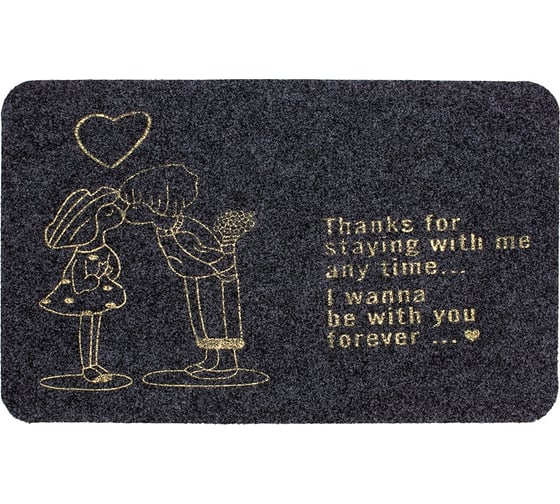 Изображение товара Влаговпитывающий коврик ComeForte ВЕЛЮР ВСЕГДА ВМЕСТЕ 50х80 см серый TCLR/W-802
