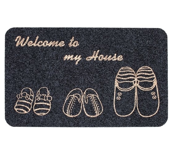 Изображение товара Влаговпитывающий коврик ComeForte ВЕЛЮР ТАПОЧКИ 60х90 см черный TCLR/W-206