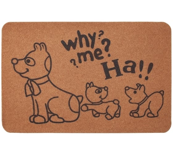 Изображение товара Влаговпитывающий коврик ComeForte ВЕЛЮР ПОЧЕМУ Я 60х90 см бежевый TCLR/W-904