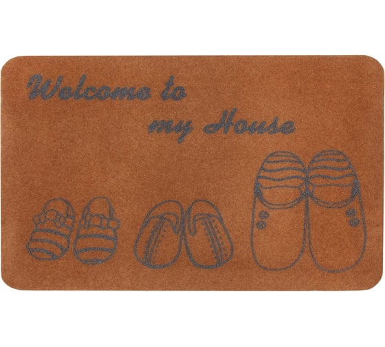 Изображение товара Влаговпитывающий коврик ComeForte ВЕЛЮР ТАПОЧКИ 60х90 см бежевый TCLR/W-204