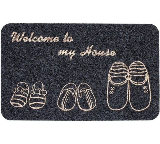 Изображение товара Влаговпитывающий коврик ComeForte ВЕЛЮР ТАПОЧКИ 60х90 см серый TCLR/W-205