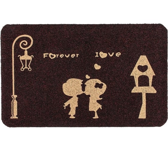 Изображение товара Влаговпитывающий коврик ComeForte ВЕЛЮР ЛЮБОВЬ НАВСЕГДА 50х80 см черный TCLR/W-303