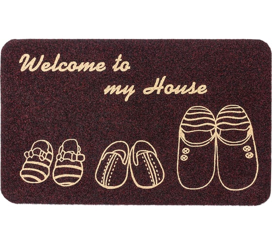 Изображение товара Влаговпитывающий коврик ComeForte ВЕЛЮР ТАПОЧКИ 50х80 см черный TCLR/W-203