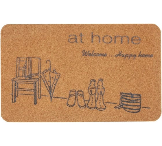 Изображение товара Влаговпитывающий коврик ComeForte ВЕЛЮР УЮТНЫЙ ДОМ 60х90 см бежевый TCLR/W-104