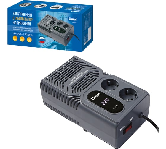 Изображение товара Стабилизатор напряжения настольный Uniel U-SDE 1000W UL-00012767