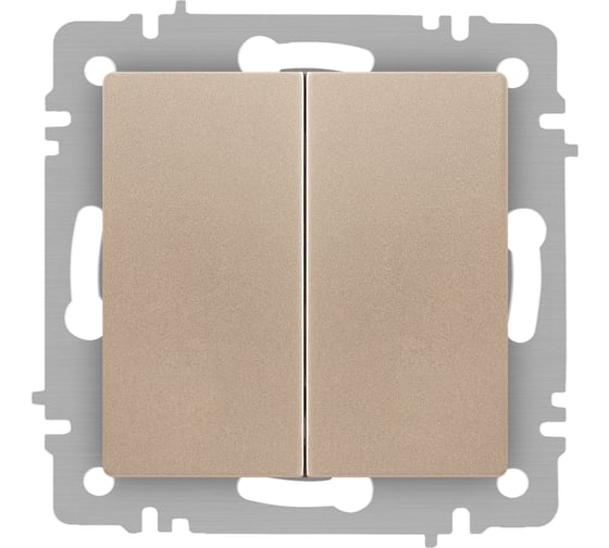 Изображение товара Выключатель Intro Accent 610404 двойной, 10А250В, IP20, СУ, AL/CU, шампань Б0063486
