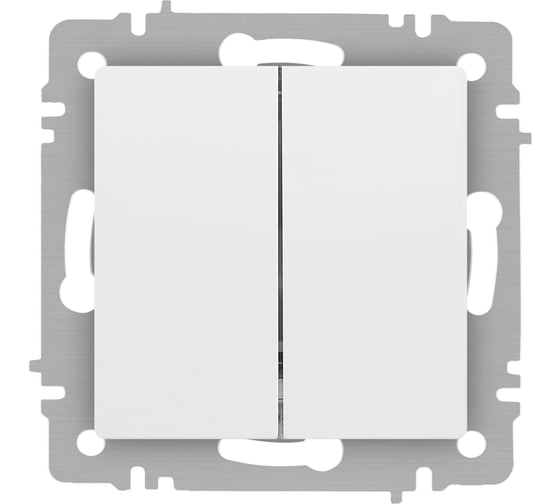 Изображение товара Выключатель Intro Accent 610401М двойной, 10А250В, IP20, СУ, AL/CU, белый матовый Б0063456