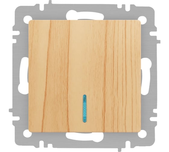 Изображение товара Выключатель Intro Accent 610211 с подсветкой, 10А250В, IP20, СУ, AL/CU, сосна Б0063439