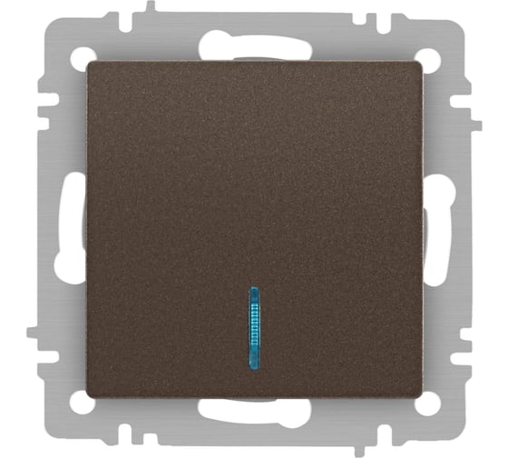 Изображение товара Выключатель Intro Accent 610208 с подсветкой, 10А250В, IP20, СУ, AL/CU, бронза Б0063463