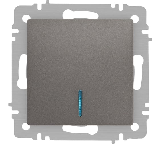 Изображение товара Выключатель Intro Accent 610209 с подсветкой, 10А250В, IP20, СУ, AL/CU, титан Б0063460