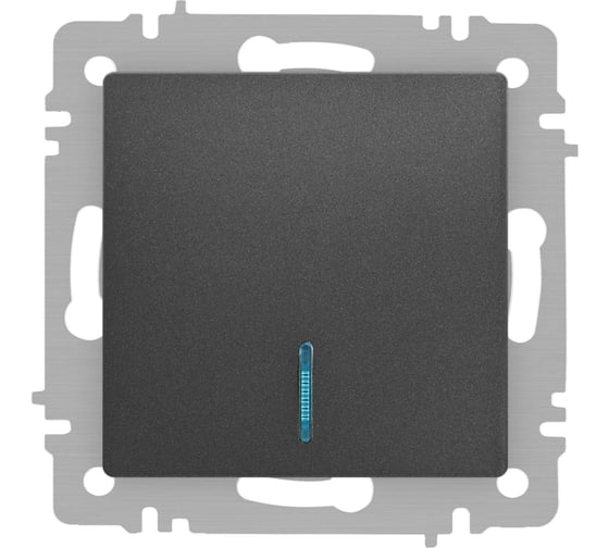 Изображение товара Выключатель Intro Accent 610207 с подсветкой, 10А250В, IP20, СУ, AL/CU, графит Б0063434