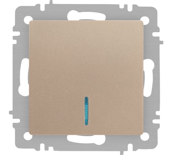 Изображение товара Выключатель Intro Accent 610204 с подсветкой, 10А250В, IP20, СУ, AL/CU, шампань Б0063475