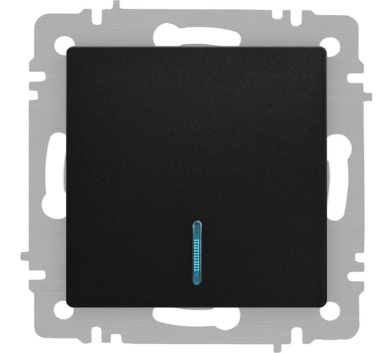 Изображение товара Выключатель Intro Accent 610205 с подсветкой, 10А250В, IP20, СУ, AL/CU, антрацит Б0063431