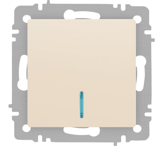 Изображение товара Выключатель Intro Accent 610202 с подсветкой, 10А250В, IP20, СУ, AL/CU, слоновая кость Б0063428