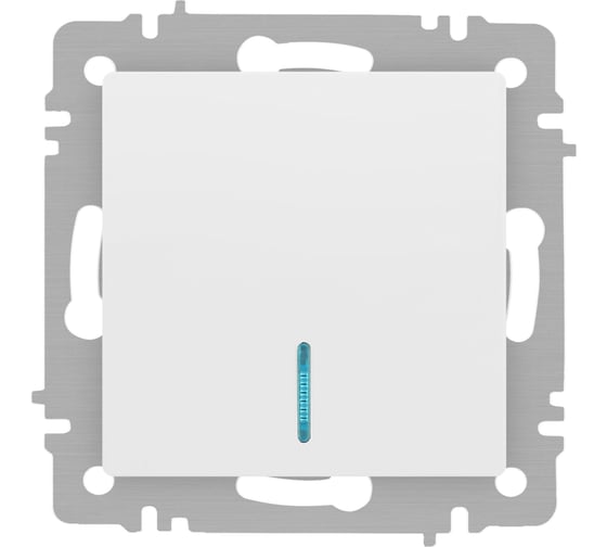 Изображение товара Выключатель Intro Accent 610201М с подсветкой, 10А250В, IP20, СУ, AL/CU, белый матовый Б0063466