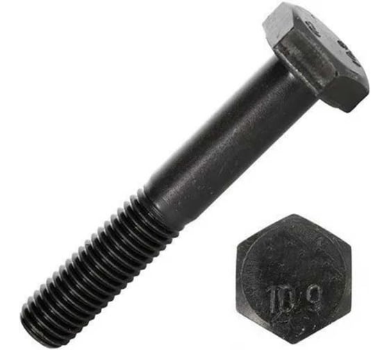Изображение товара Болт высокопрочный 23 Болта чёрный 14x70 мм, к.п.10.9 DIN931 , 4 шт. 2000000602004