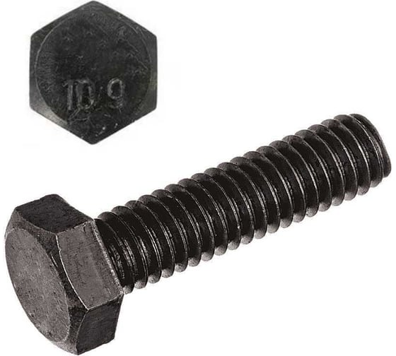 Изображение товара Болт высокопрочный 23 Болта чёрный 10x45 мм, к.п.10.9 DIN933 , 10шт. б1091045933