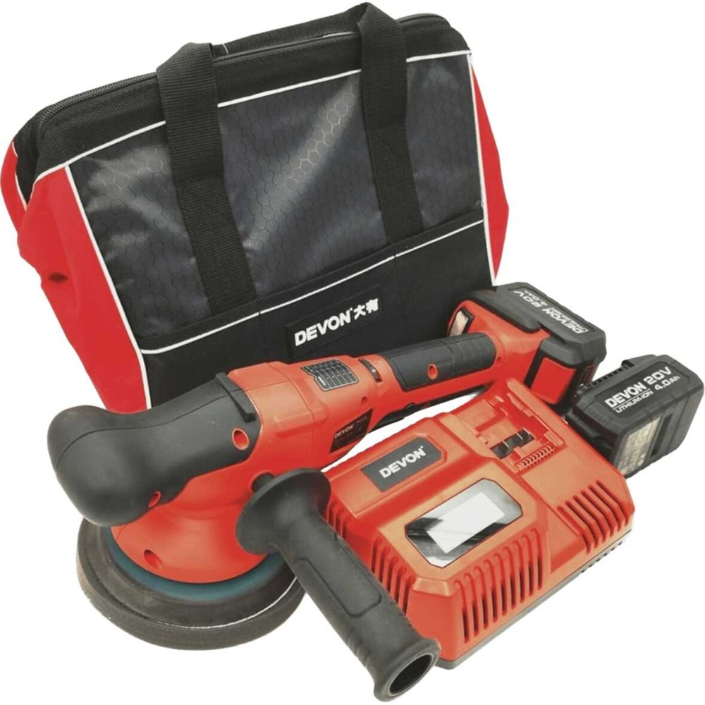 Изображение товара Профессиональная аккумуляторная полировальная машина DEVON 2 АКБ 4 Ач