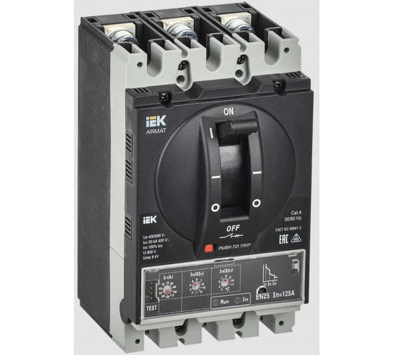 Изображение товара Автоматический выключатель IEK ARMAT литой корпус 3P A 50кА 32А эл. станд. AR-MCCB-3A-050-0032A-ELSC