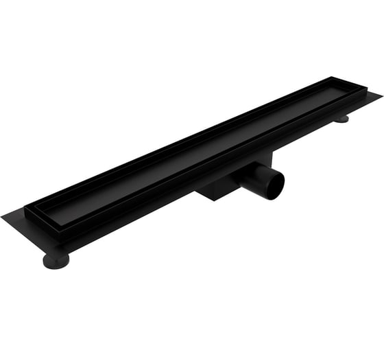 Изображение товара Трап для душа под плитку Teymi Lori с гидрозатвором, горизонтальный выпуск, 10x60 черный T90384 ЦБ-00270758