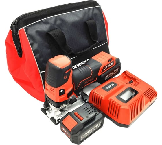 Изображение товара Аккумуляторный лобзик DEVON 2 АКБ 4 Ач, З/У, сумка, 5832-LI-20E-SET