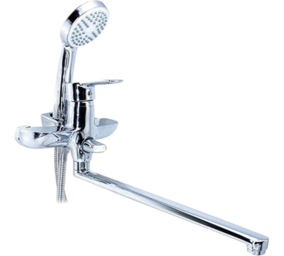 Изображение товара Смеситель для ванны DORON DВ 2124-35L, шаровый, хром, излив 350 мм, лейка 1 режим 000311