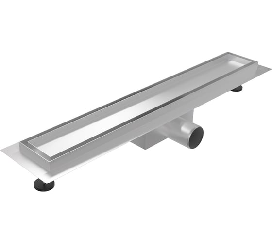 Изображение товара Трап для душа под плитку Teymi Lori с гидрозатвором, горизонтальный выпуск, 10x50, нержавеющая сталь T90383 ЦБ-00270755