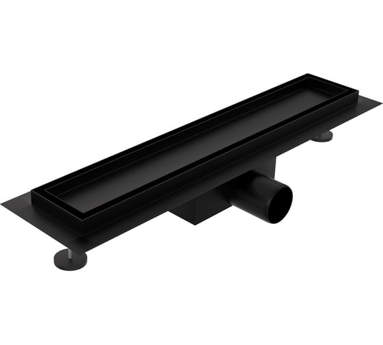 Изображение товара Трап для душа под плитку Teymi Lori с гидрозатвором, горизонтальный выпуск, 10x40, черный T90380 ЦБ-00270754